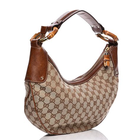 gucci gg canvas bamboo ring|GUCCI Monogram Bamboo Ring Hobo Brown .